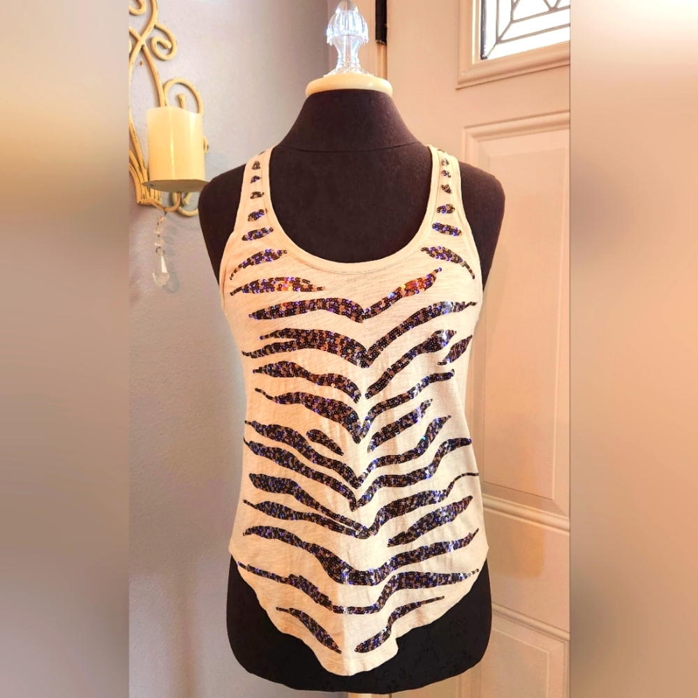 Express Zebra Knit Tank
